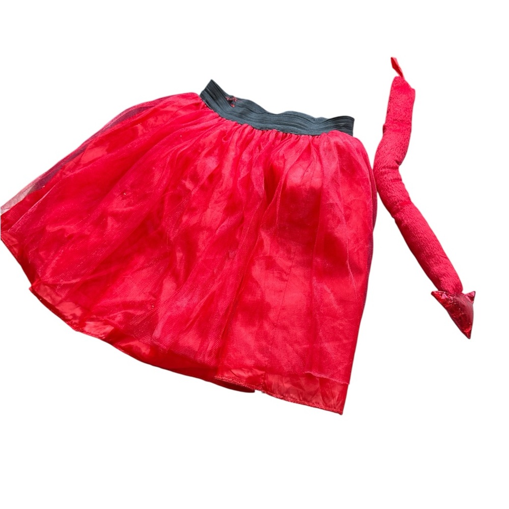 Halloween Costume Red Tulle Tutu Skirt with lights and tail one size - Picture 3 of 17